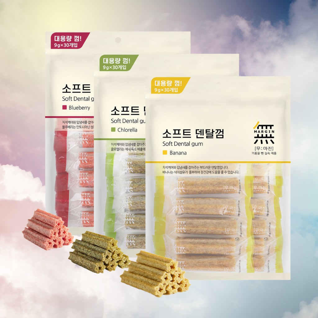 Túi 30 cây Gum chăm sóc răng miệng chó Bowwow Hàn đủ 3 vị