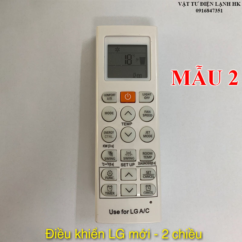 Remote máy lạnh LG đời mới, điều khiển điều hòa LG inverter 1 chiều - mẫu 2 rẻ