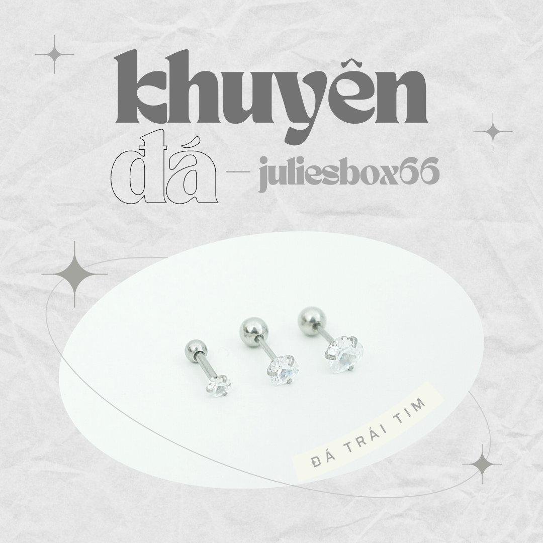 [HCM]Khuyên Tai Màu Bạc Đá Trắng Hình Trái Tim Đuôi Bi Lấp Lánh Unisex Nam Nữ Titan Thép Y Tế Thép Không Gỉ Không Đen Không Ngứa Không Gỉ Sét Không Dị Ứng Phong Cách Cá Tính Mẫu Mới Bán Theo Chiếc julies box 66