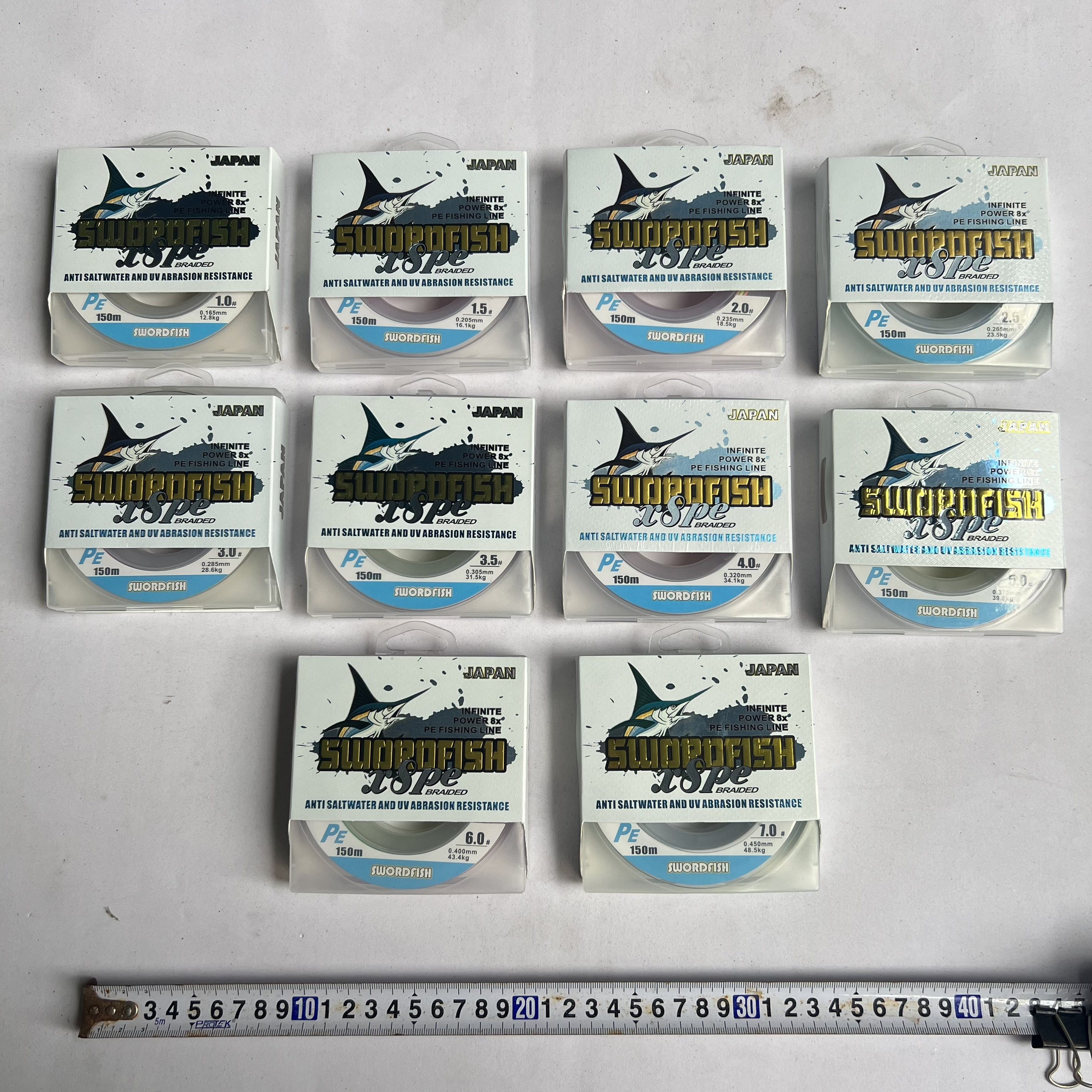Dây Dù 150m PE X8 Cá Kiếm SWORDFISH JAPAN 7 Màu Cao Cấp - DD150M005