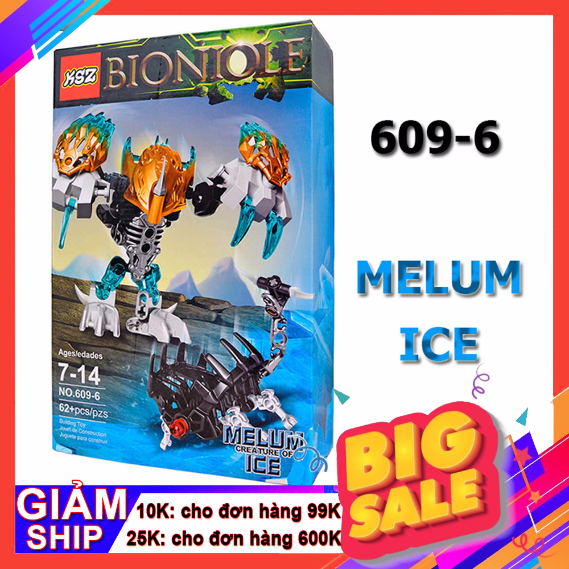 Đồ chơi ghép hình Bionicle 609-6 Melum Ice
