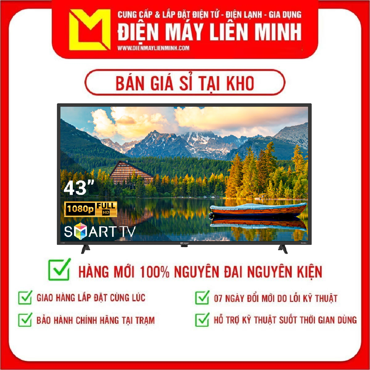 Smart tivi casper 43 inch 43fx5200 hệ điều hành linux, hẹn giờ tắt máy - giao hàng miễn phí hcm