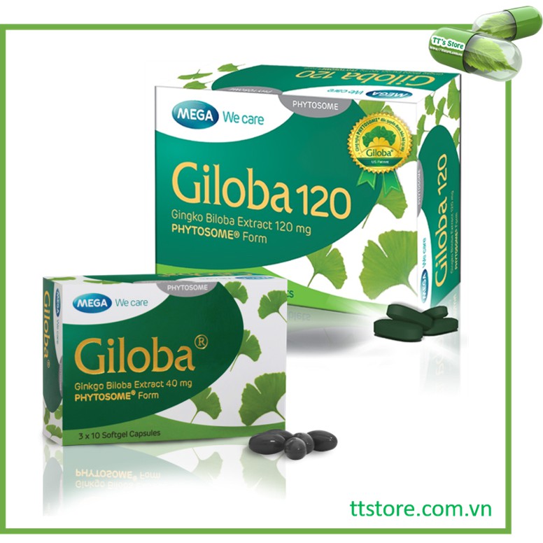 Giloba 40 - giloba 120 mega we care - cao lá bạch quả ginkgo giloba - bổ não - hộp 30 viên