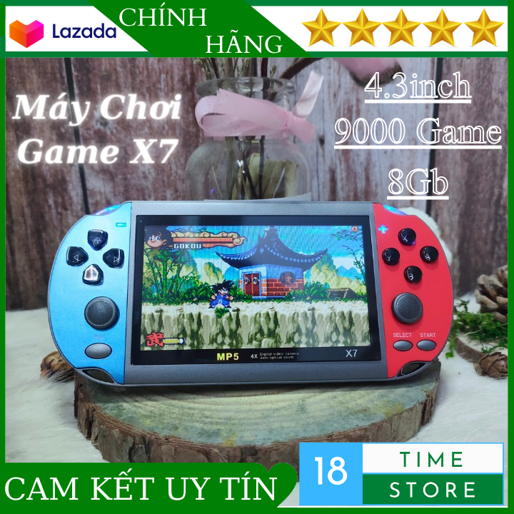 Máy Chơi Game Cầm Tay X7 Màn Hình 4,3 Inch 8Gb Tích Hợp 900 Game Có Sẵn Hỗ Trợ Nghe Nhạc Xem Film Từ Thẻ Nhớ - Bảo Hành 12 Tháng