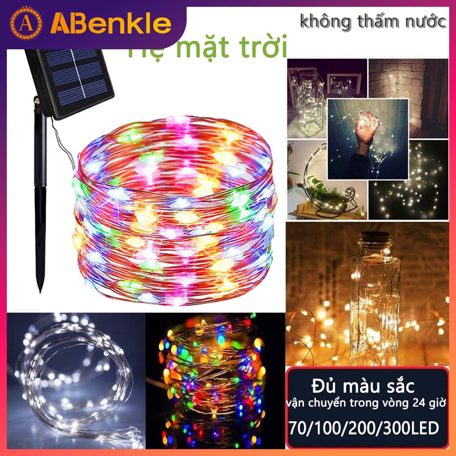 Dây đèn led 50/100/200/300 bóng trang trí rèm chống nước chạy bằng pin mặt trời dây đồng 32M/22M/12M/7M 8 chế độ chiếu sáng phù hợp trang trí sinh nhật lễ tết hôn lễ bữa tiệc ngoài trời-INTL