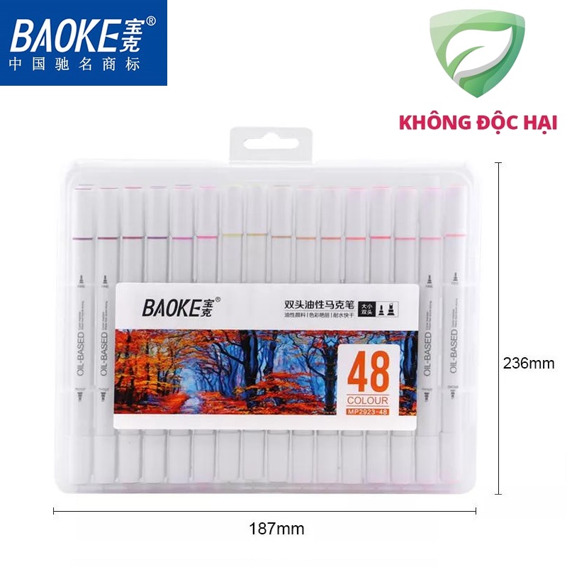Hộp Bút Lông Màu Marker Hai Đầu Baoke  MP2923