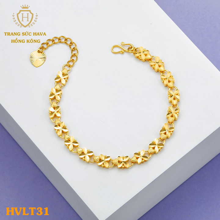 Vòng Tay Nữ, Lắc Tay Nữ Hoa Mai, Titan Xi Mạ Vàng Non 24k Thật Cao Cấp - Trang Sức Hava Hong Kong