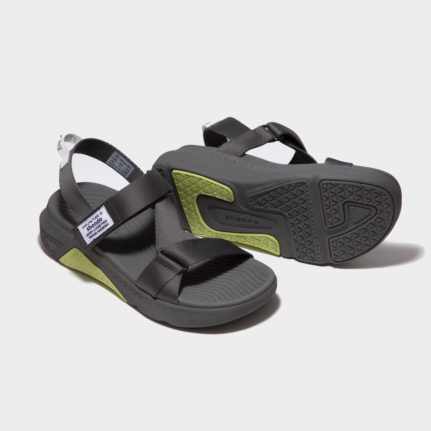 [HCM]Shondo Sandals F7 Racing đế xám phối xanh dạ quai xám F7R2020