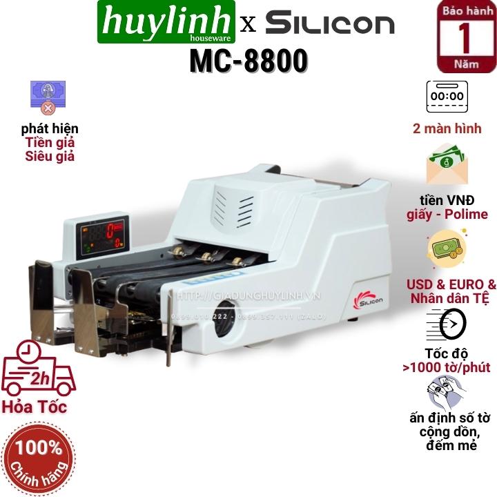 Máy đếm tiền và phát hiện tiền siêu giả Silicon MC-8800