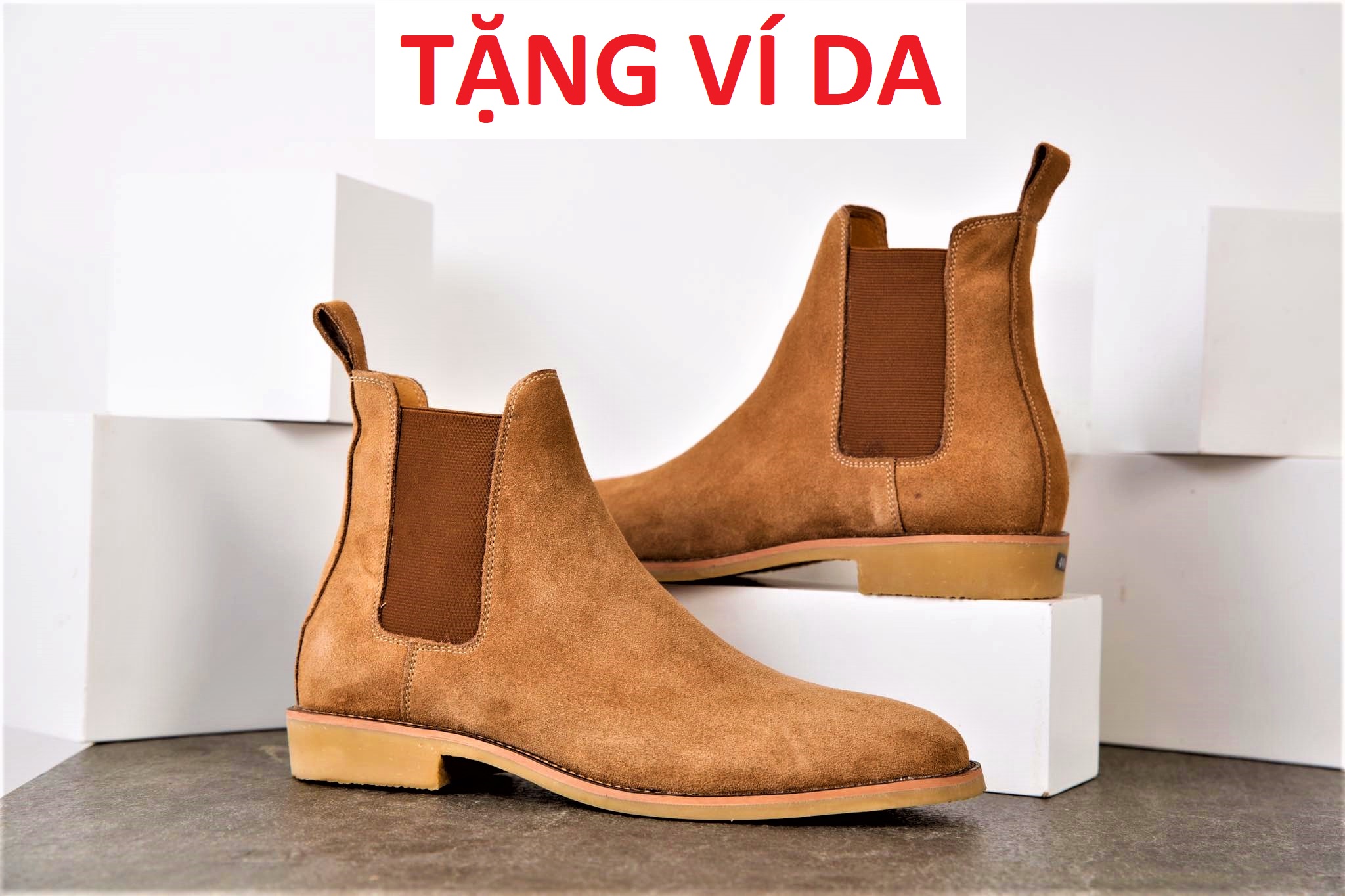 Giày Da Lộn Cao Cấp Đế Cao Su Êm Cực Bền Made in VIETNAM - BẢO HÀNH 12 THÁNG