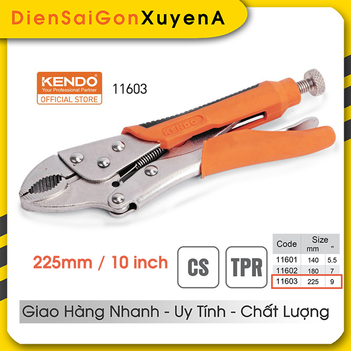 Kìm bấm khóa chết 225mm 9inch tpr kendo 11603 - điện sài gòn xuyên á