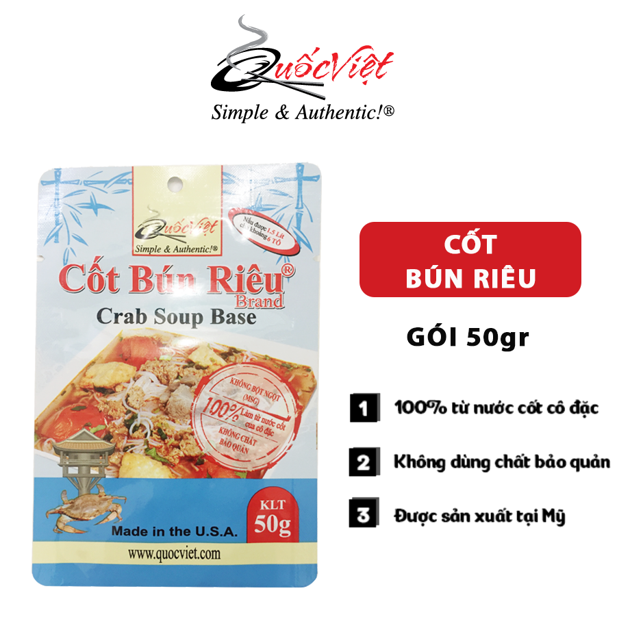 Gia vị Cốt Bún Riêu Quốc Việt gói dạng bột súp 50gr - VN10506
