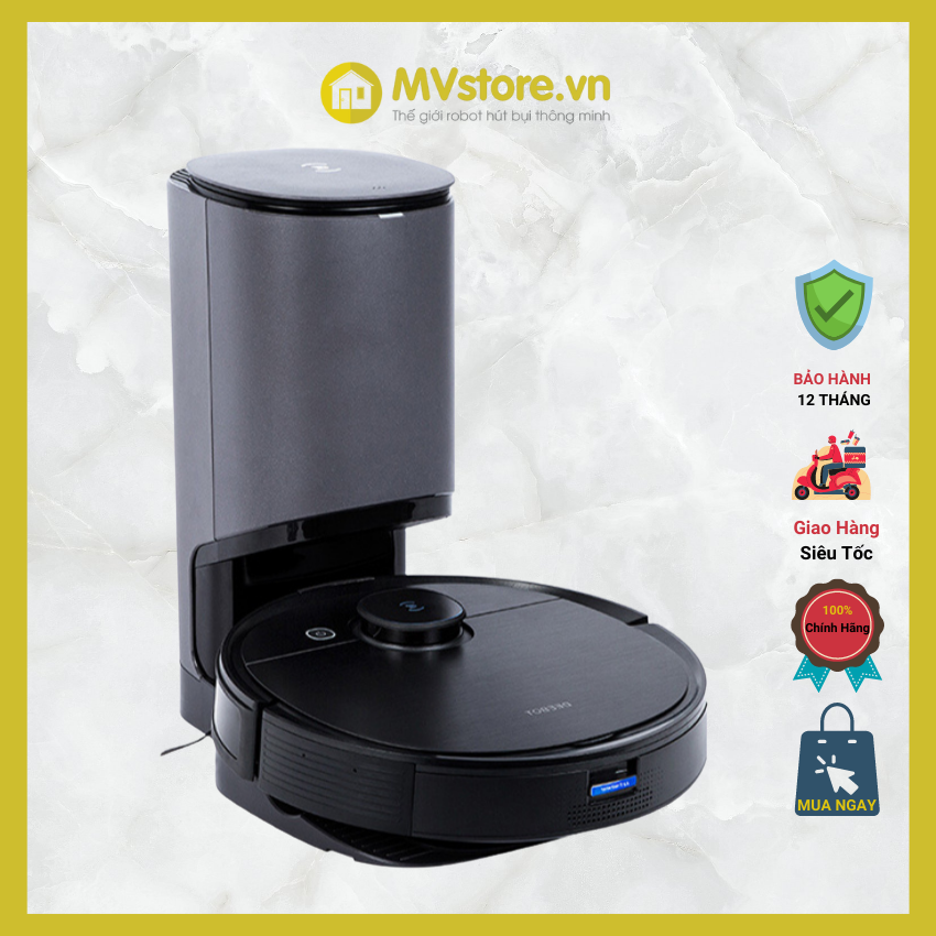 Robot hút bụi lau nhà ecovacs deebot t9 aivi plus, tự động đổ rác, lực hút tối đa 3000pa, pin 5200mah - hàng chính hãng mới 100% - bảo hành 12 tháng