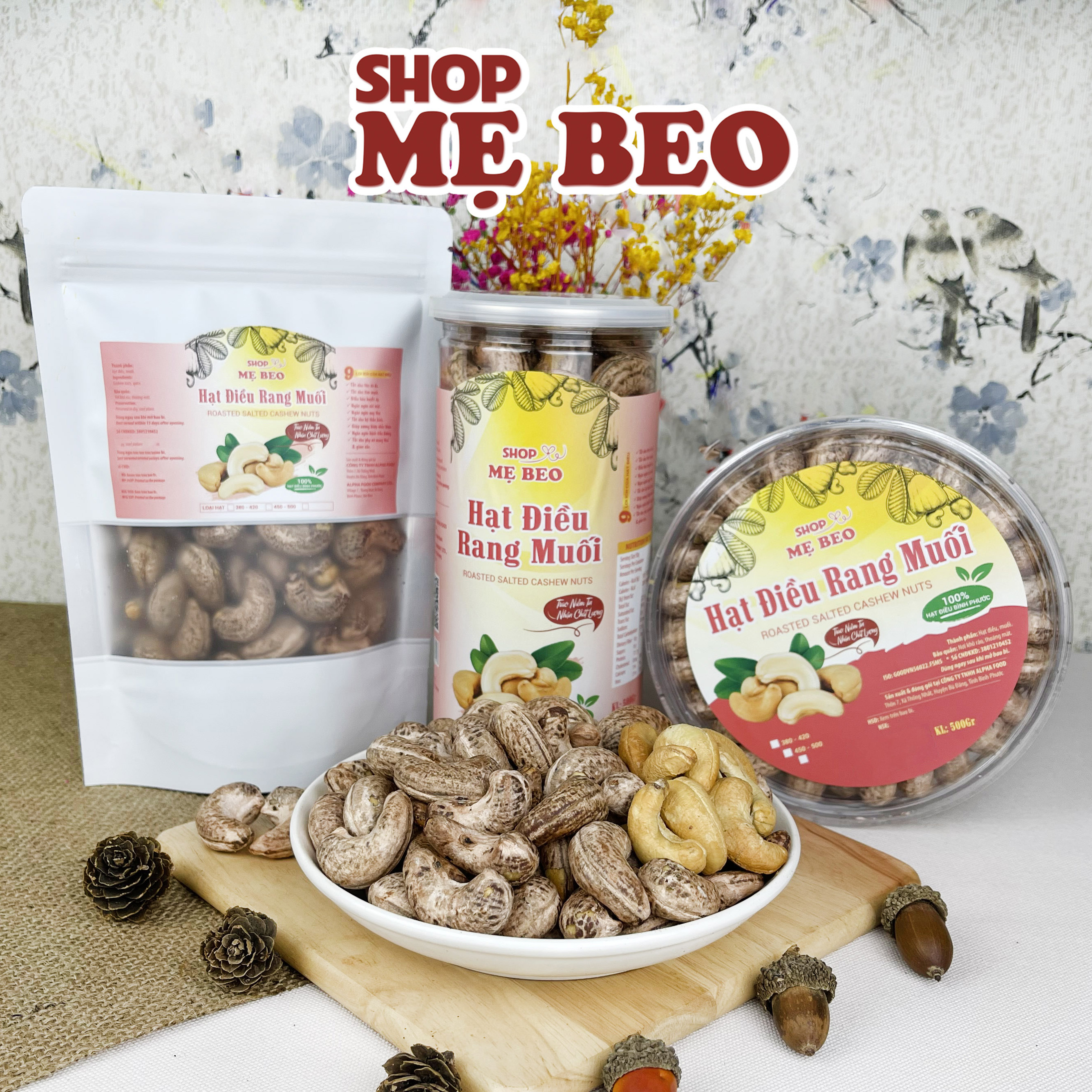 500Gr Hạt Điều Rang Muối Loại 1 A+ Hạt To (380-410) SHOP MẸ BEO
