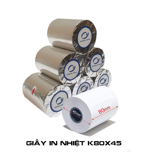 Giấy in bill k80 x45 mực đen cho máy in bill, giấy in nhiệt k80 - 45