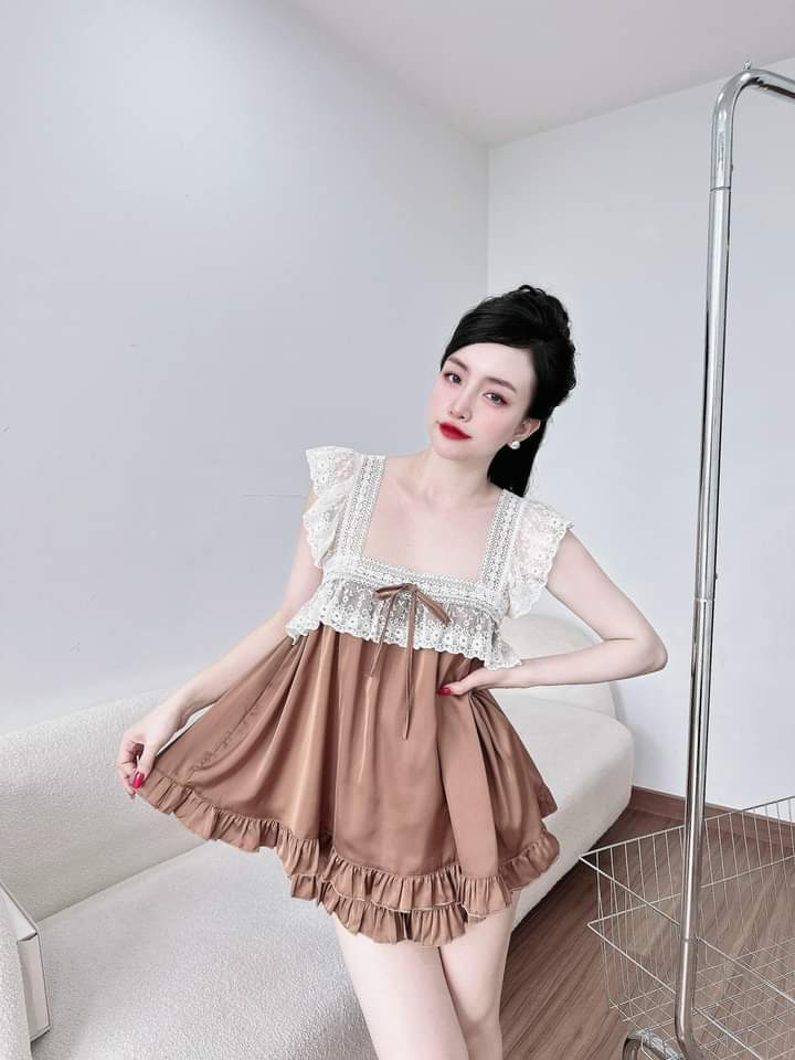 Đồ bộ ngủ nữ quần đùi 2 dây freesize 54kg - CN58