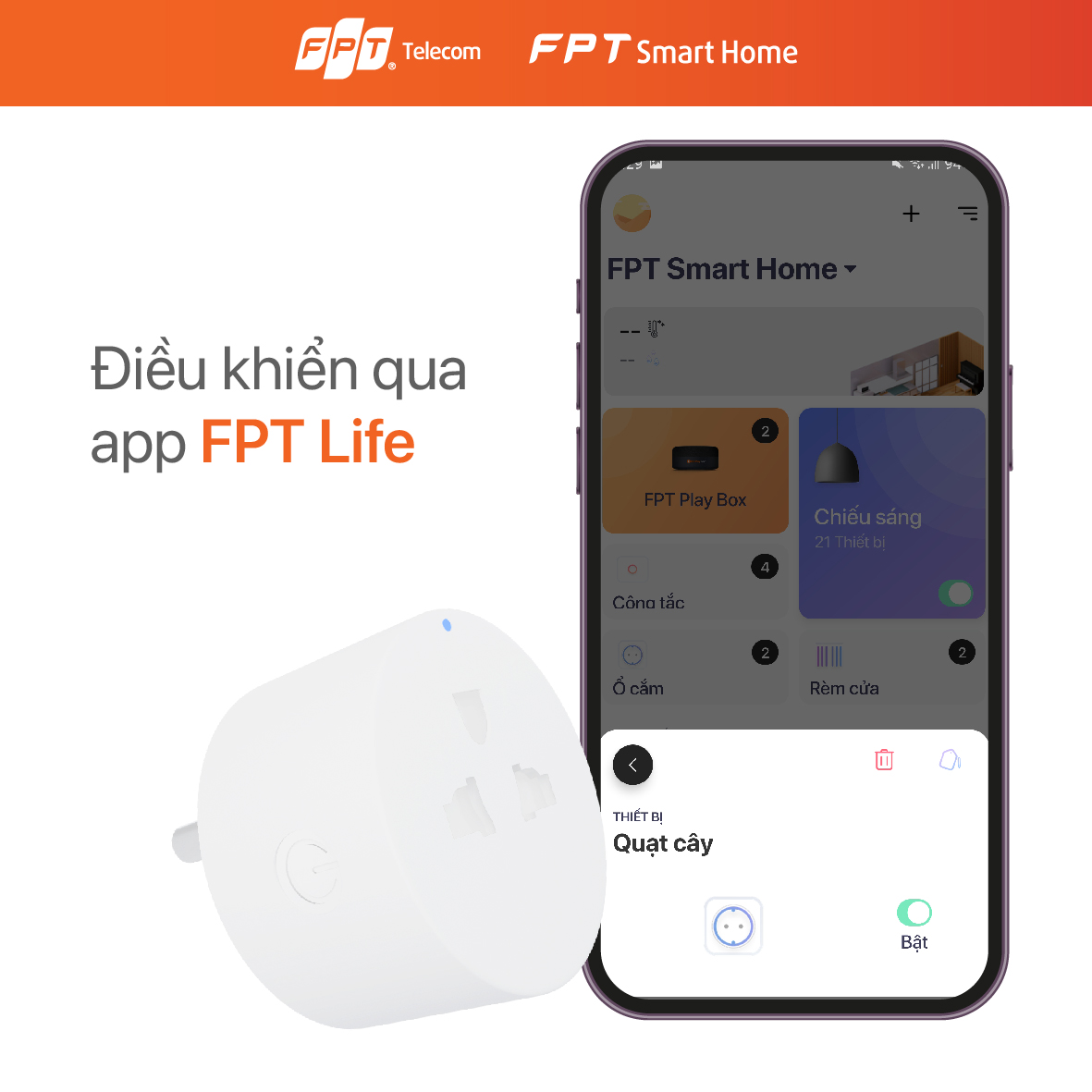 Ổ cắm thông minh sa fpt smart home