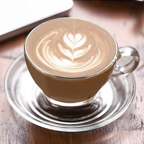 Bộ 6 đĩa lót và 6 tách cafe latte ocean – p02443 + p02471 – 260ml