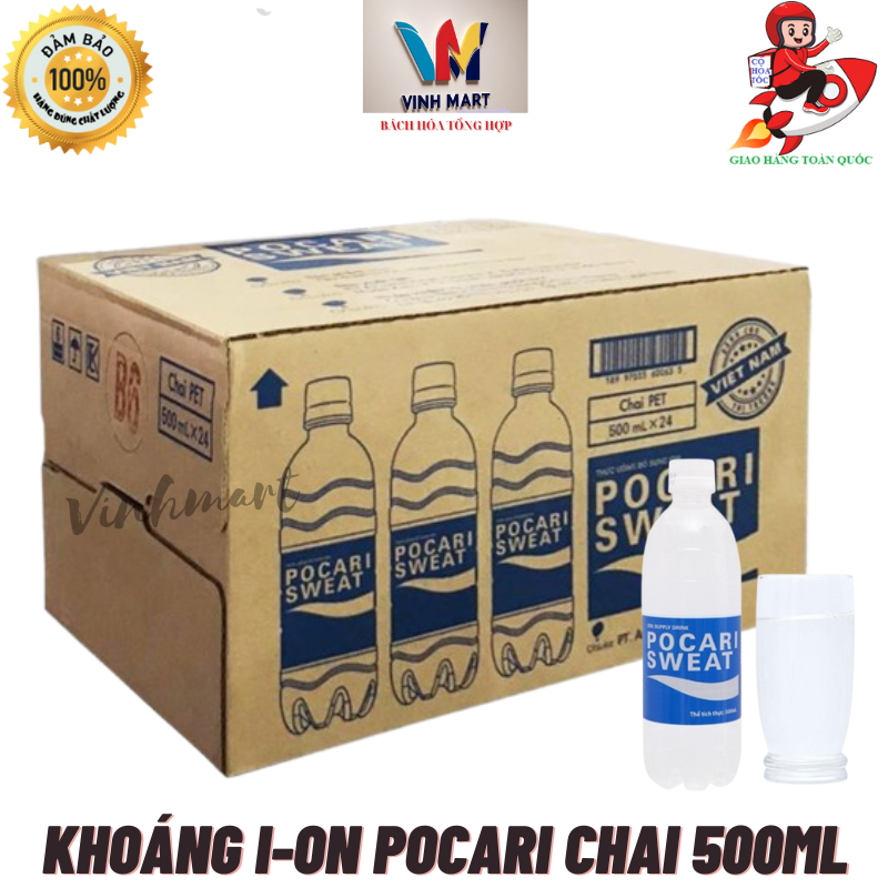    CHỈ GIAO ĐƠN HỎA TỐC Ở HCM   Nước khoáng i-on Pocari Sweat Thùng 24 chai 500ml 