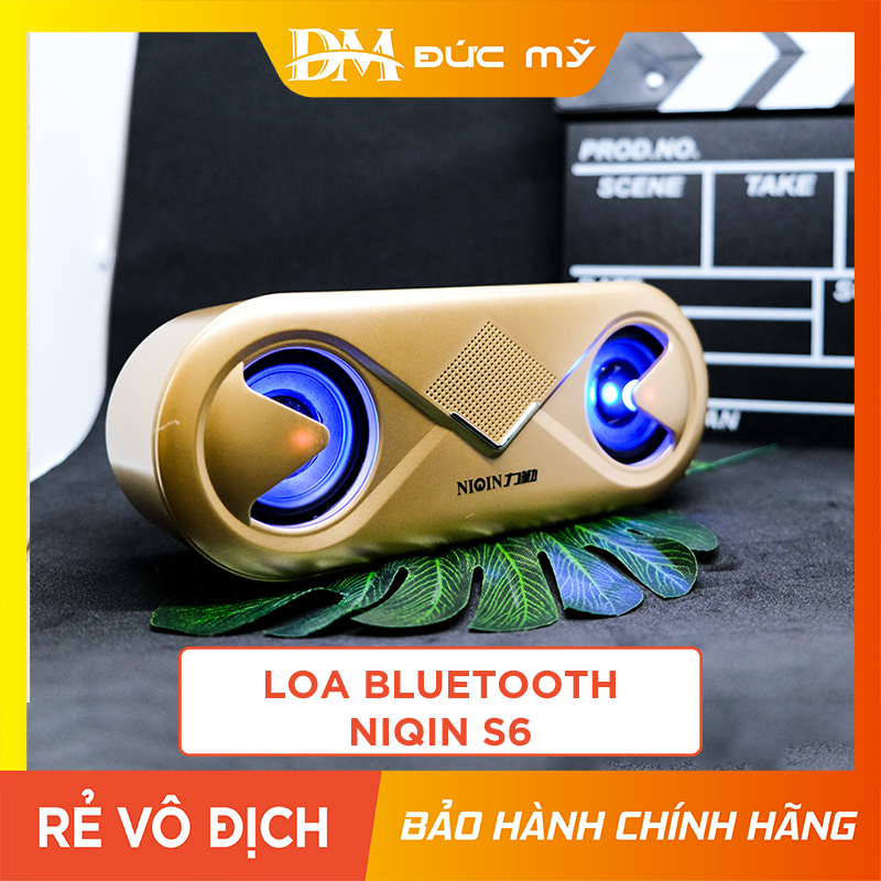 Loa bluetooth không dây & Loa Mini Cầm tay Beetek Niqin S6 Có đèn Led Nghe nhạc hay Cắm USB Thẻ nhớ Jack 3.5 8h Phát nhạcLoa blutooth phân phối bởi Đức Mỹ Store