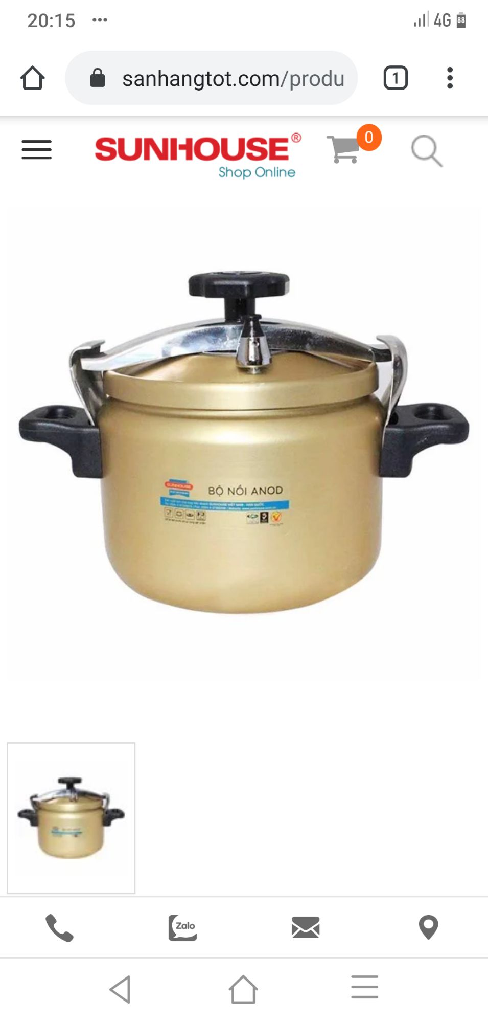 Nồi áp suất ga sunhouse SHA860