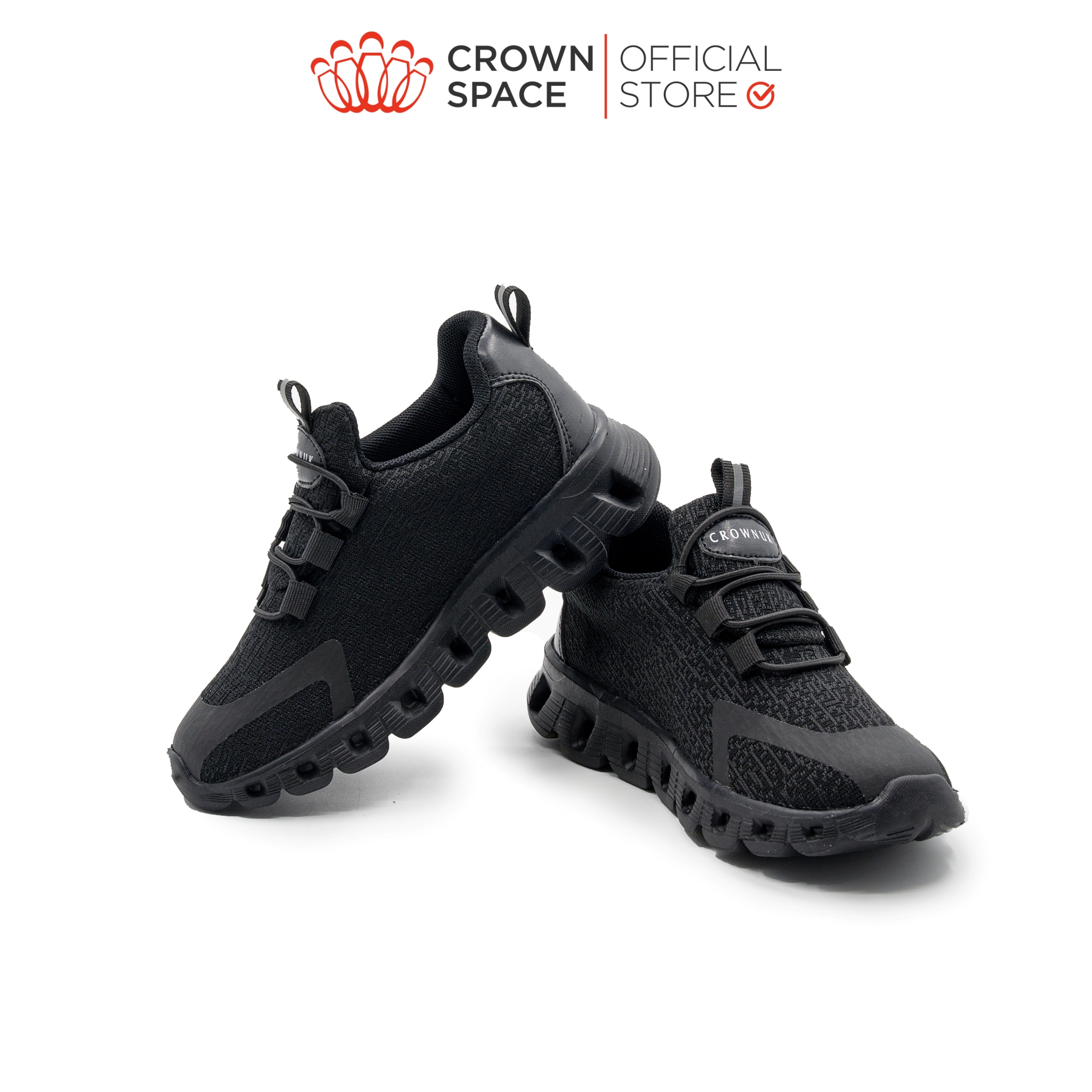 Giày Thể Thao Đen Cho Bé Crown Space Sneaker Đi Học Nhẹ Đế Cao Su Chống