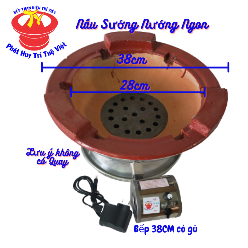 [HCM]Lò nướng than hoa Trí Việt có quạt tròn 38cm loại có gù dùng nướng mang vào dành cho nhà hàng quán ăn