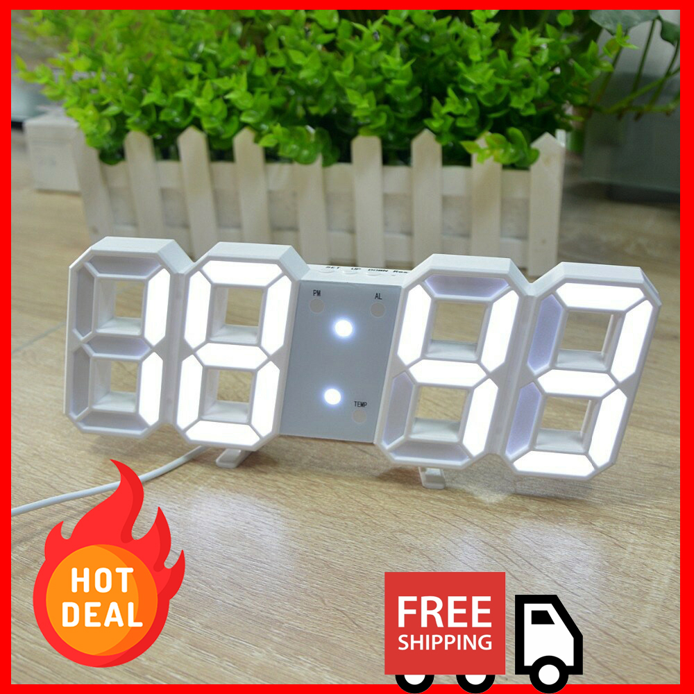 Đồng hồ để bàn led 3D - đồng hồ để bàn trang trí - Đồng hồ điện tử treo tường - DH092