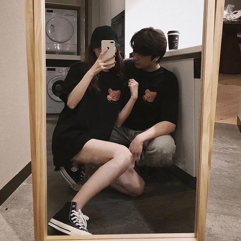 SET ÁO ĐÔI LOGO GẤU NÂU NAM NỮ ĐẦY CÁ TÍNH ( CÓ LẺ ÁO)