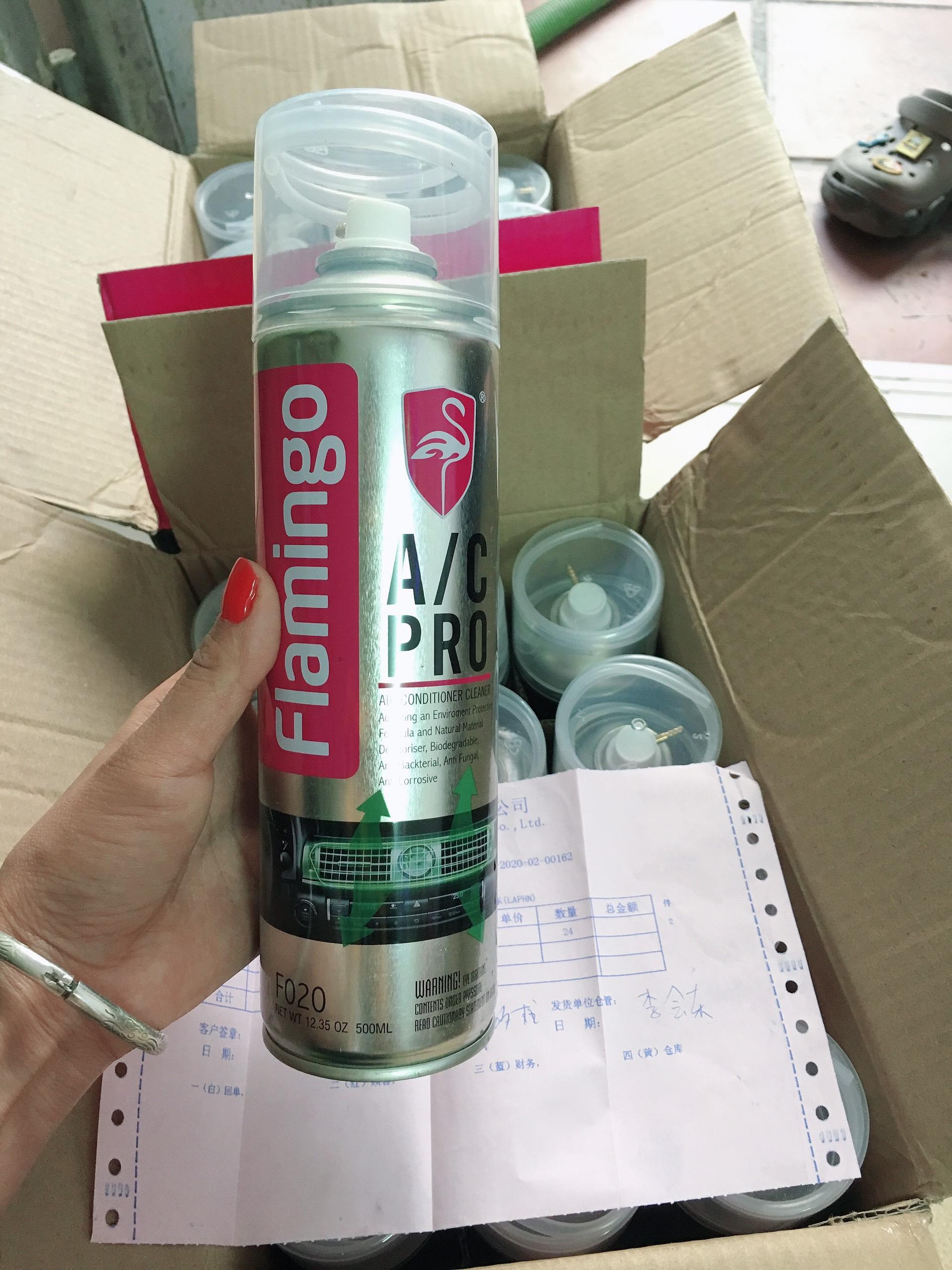 Combo 03 bình xịt bọt vệ sinh điều hoà ô tô flamingo f020 - bình 500ml