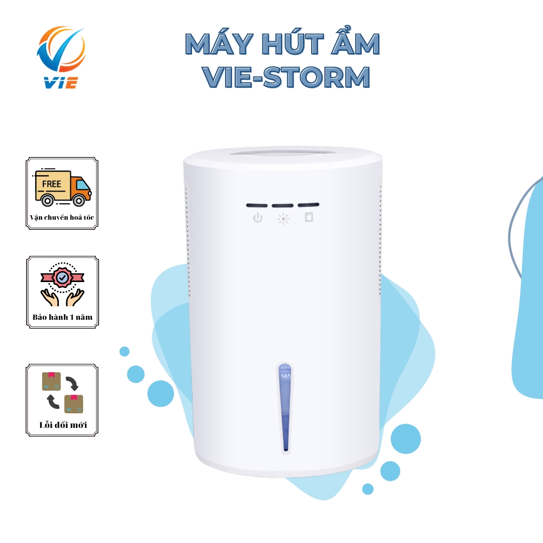 [Chính hãng] Máy hút ẩm lọc không khí Vie-STORM - bảo hành 1 năm lỗi 1 đổi 1 (40m2 - 1000ml/ngày)