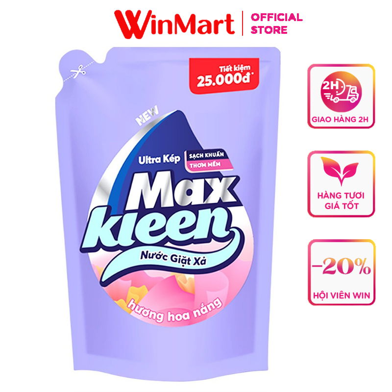 [Siêu thị WinMart] - Nước giặt xả Maxkleen hương hoa nắng gói 2,4kg