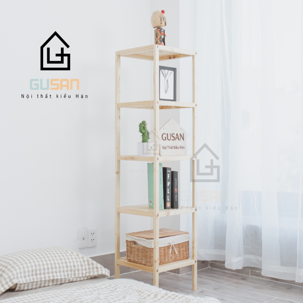 [HCM]Kệ Gỗ 5 Tầng Đa Năng Để Đồ Trong Phòng Ngủ GUSAN Shelf 5FL Nội Thất Kiểu Hàn