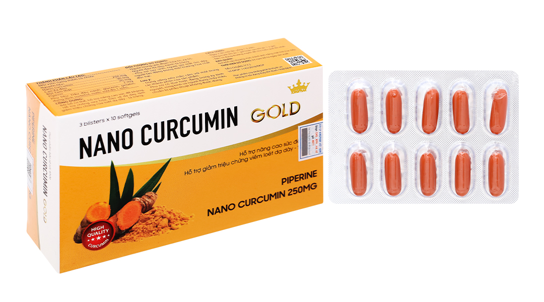 Kingphar Nano Curcumin Gold giảm triệu chứng loét dạ dày