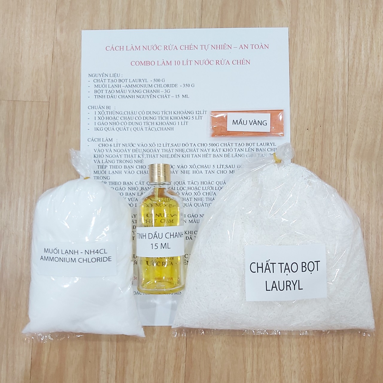 Combo bộ tự làm nước rửa chén thiên nhiên an toàn - 10 Lít