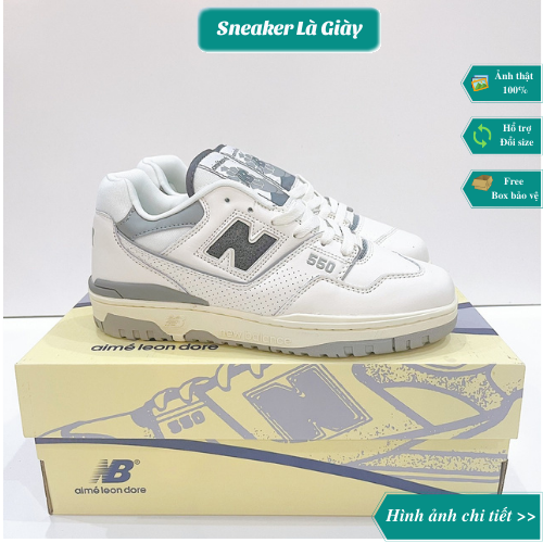 Giày thể thao sneaker nb 550 white grey - nb550 trắng xám