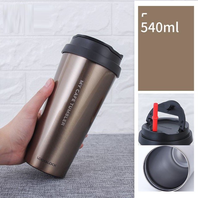 Cốc Giữ Nhiệt Bằng Thép Không Gỉ Lock & Lock Clip Tumbler 540ml LHC4151SLV - Hàng Chính hãng