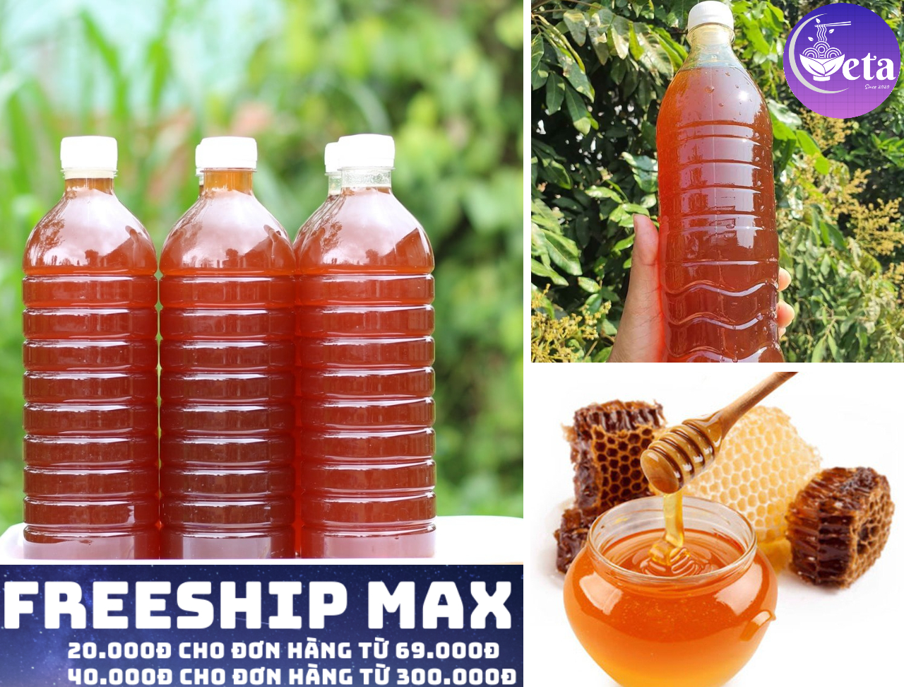 Mật ong nguyên chất 1lít/Chai - hcm, đồng nai