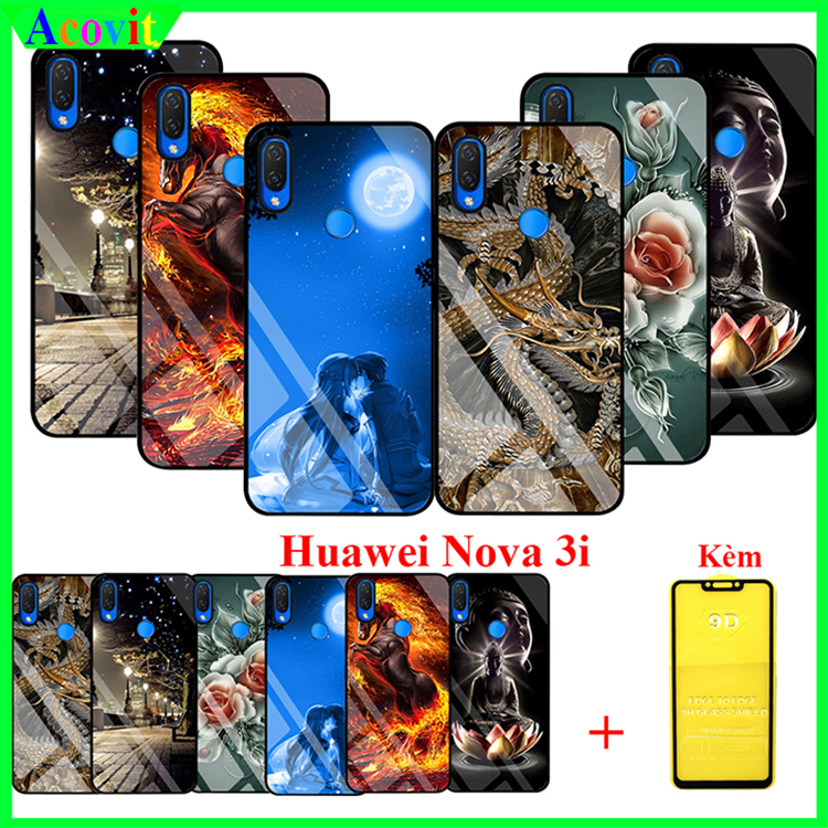 "COMBO Ốp lưng HUAWEI NOVA 3i mặt kính 3D" _ Kiểu dáng sang trọng, mặt kính siêu nét chống bẩn, chống bụi