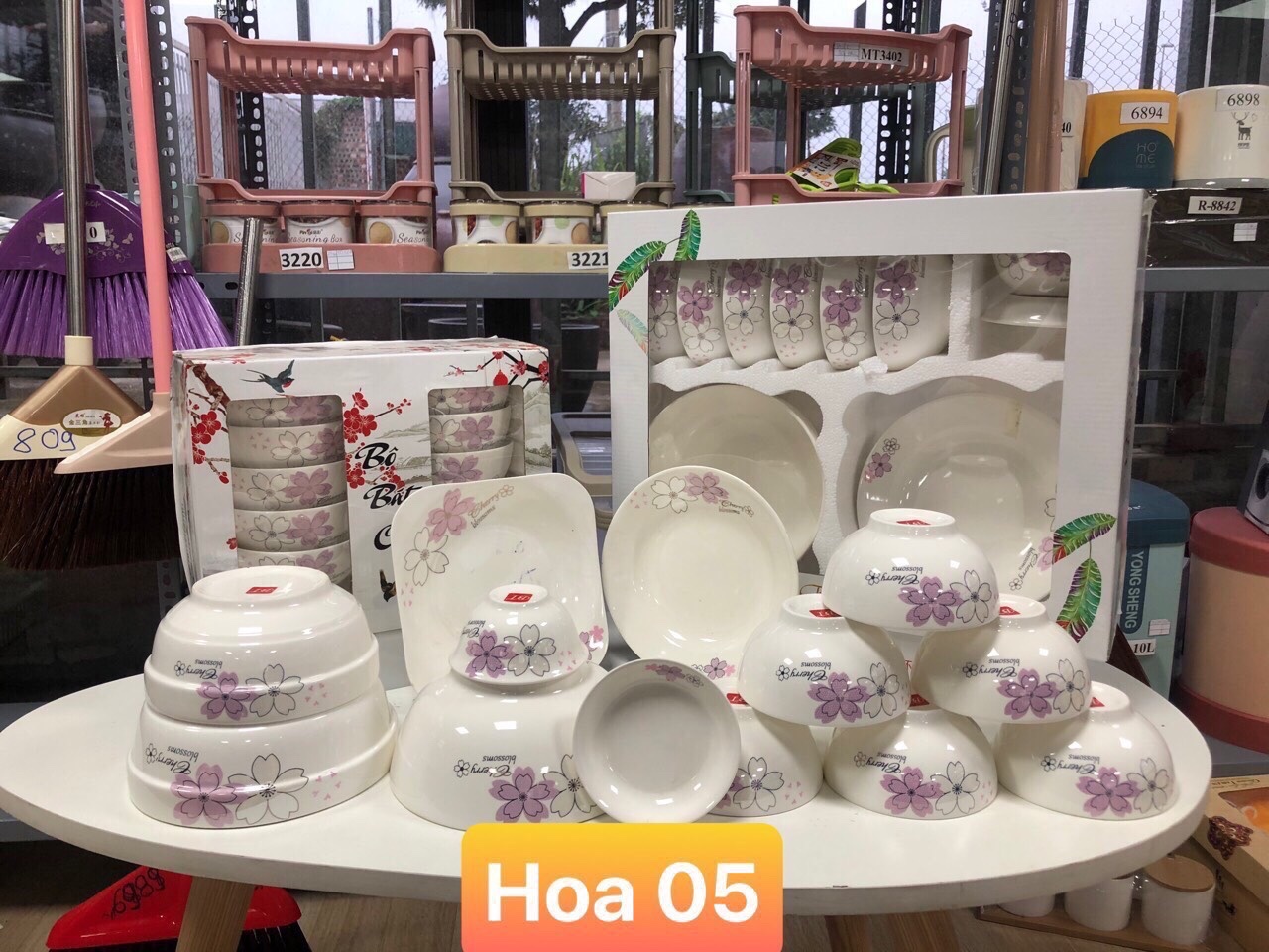 Bộ đồ ăn cao cấp 11 món :bát, đĩa, tô, chén gốm sứ