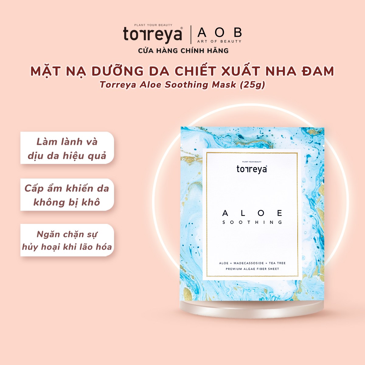 [Combo 5] Mặt Nạ Dưỡng Da TORREYA ALOE SOOTHING MASK, Chiết Xuất Từ Nha Đam (25gr)