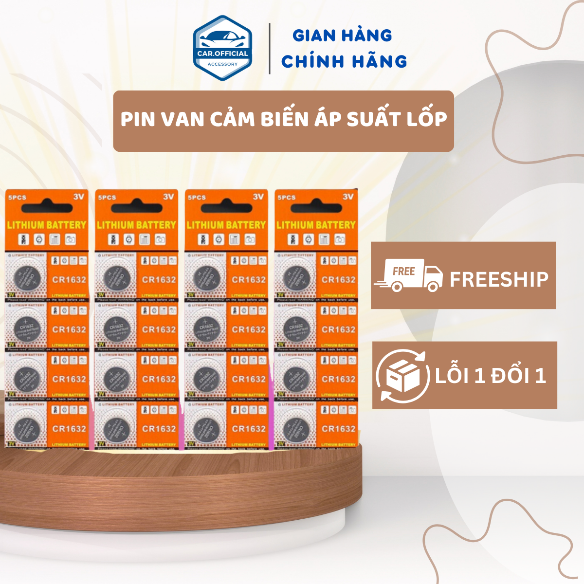 Viên pin van cảm biến áp suất lốp cr1632 pin tpms 3v lithium 120mah