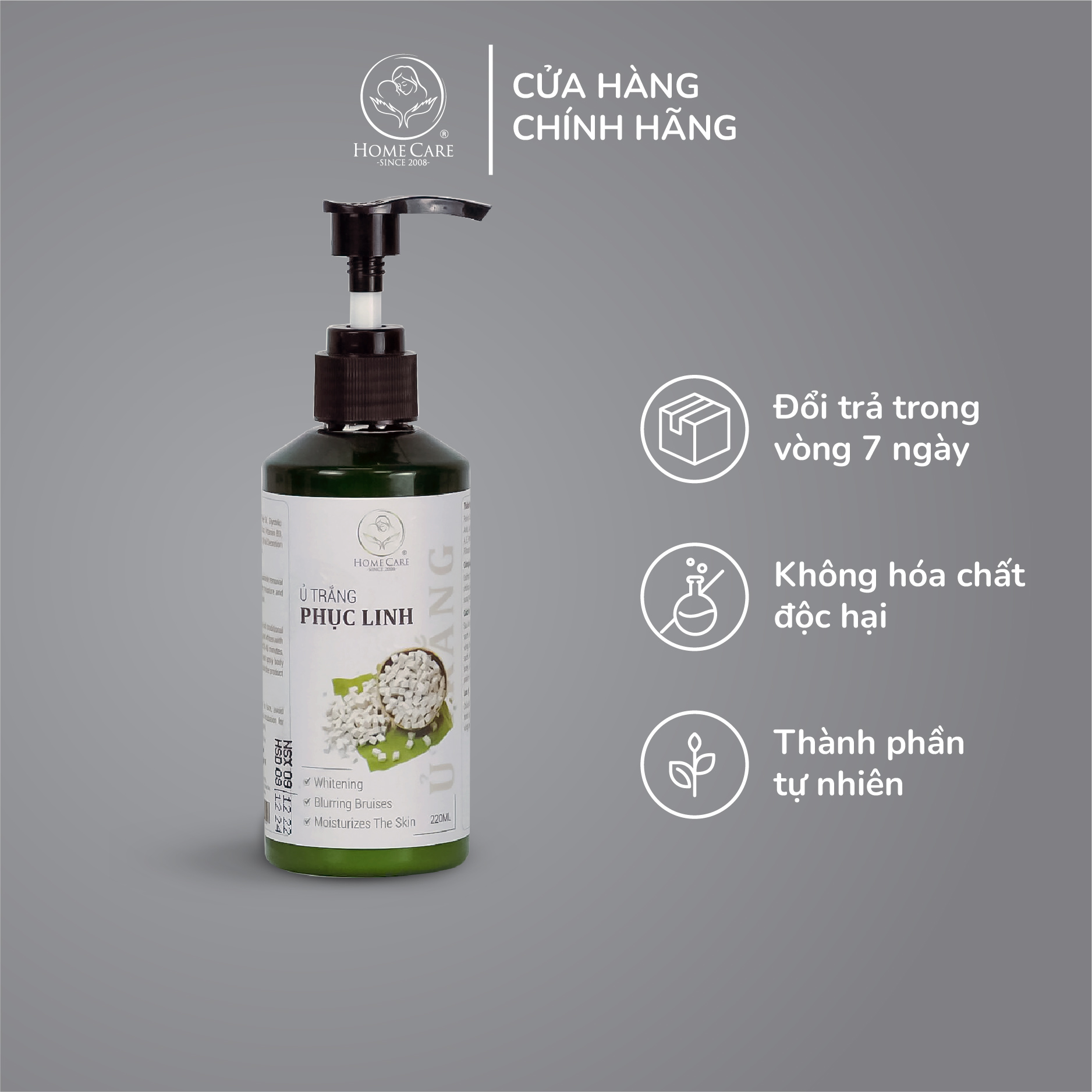 Homecare _ ủ trắng phục linh body thảo dược 220ml