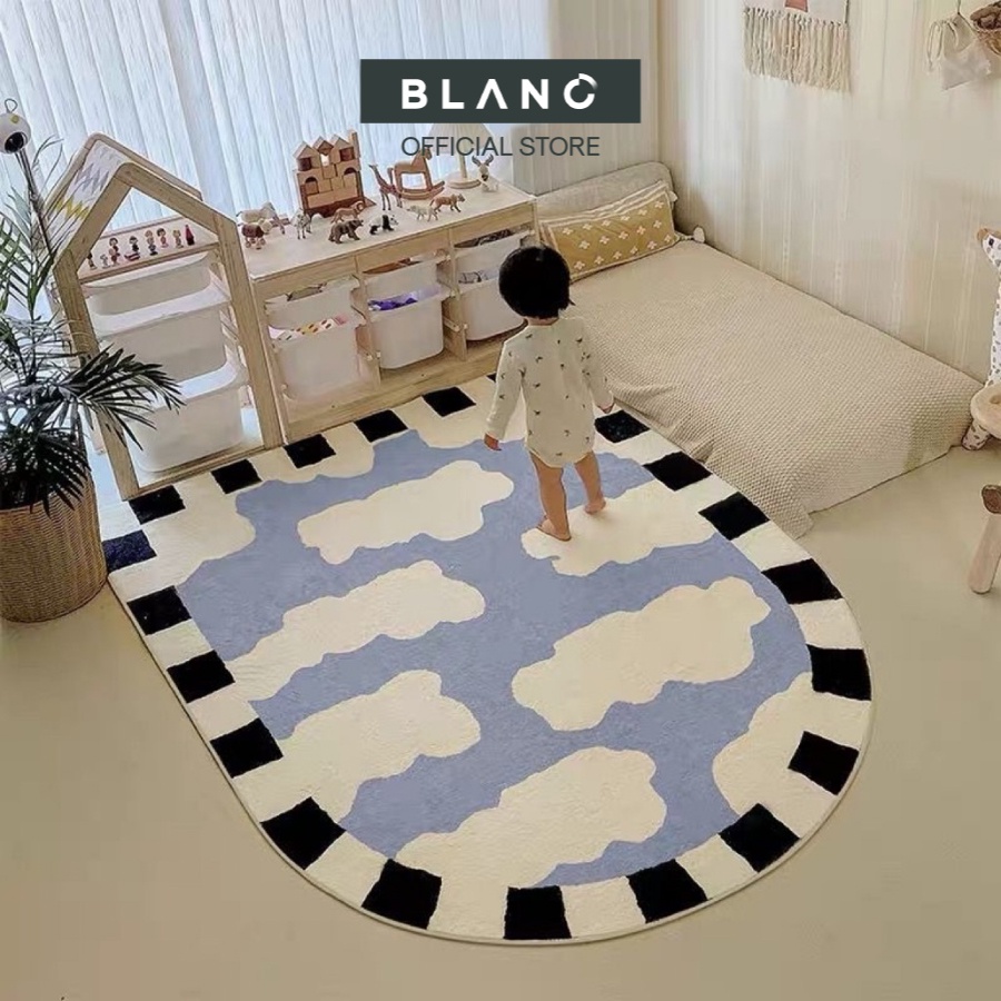 Thảm trải sàn chữ nhật cho bé trang trí phòng ngủ xinh xắn blanc'