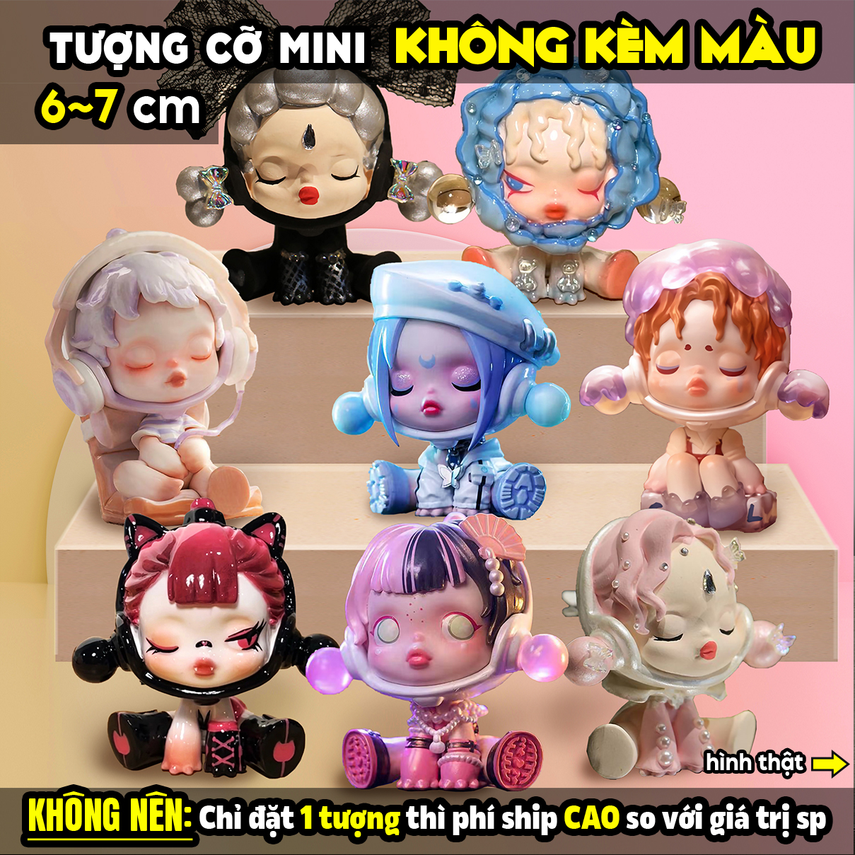 Tượng tô màu chọn mẫu, SKULL PANDA 2D 8 kiểu, size M, tượng thạch cao (không kèm màu), tô tượng, đồ chơi cho trẻ