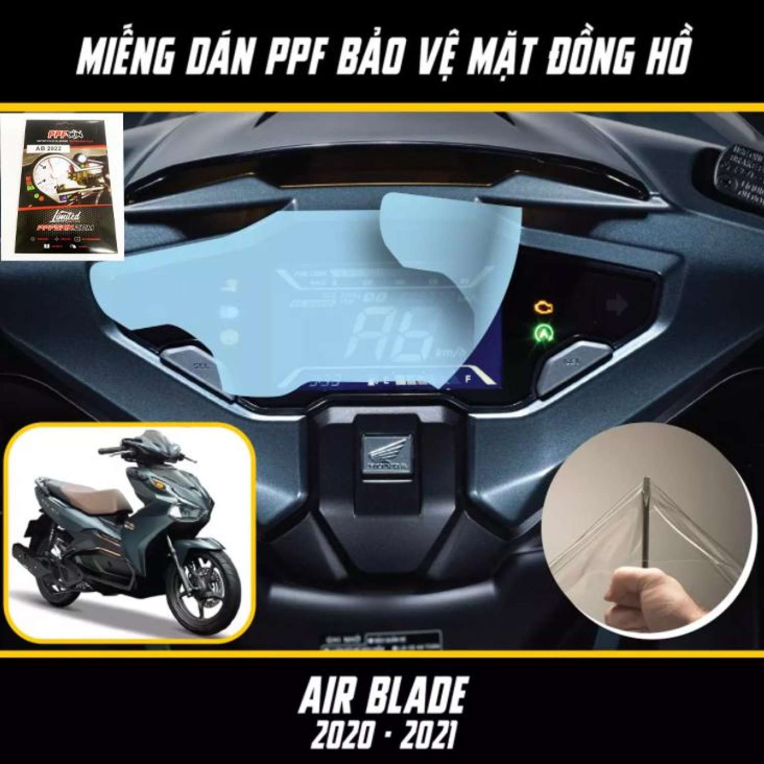 Miếng dán ppf ab 2020 2022 bảo vệ mặt đồng hồ xe, bảo vệ mặt đồng hồ xe airblade 2022