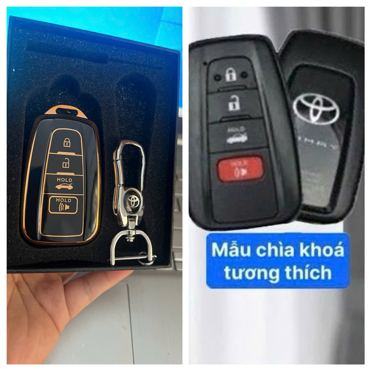Ốp Bảo Vệ Chìa Khóa Toyota Camry đời 2019 2020 2021 2022 2023 2024 ( Bản 4 Nút )