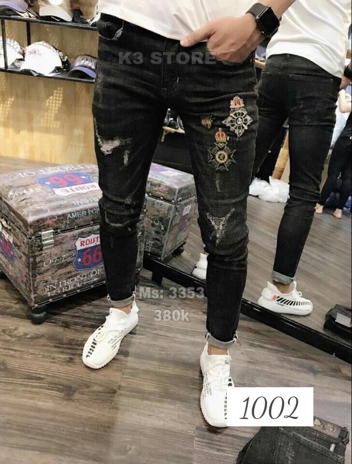Quần Jeans Nam Rách Form ôm tôn dáng