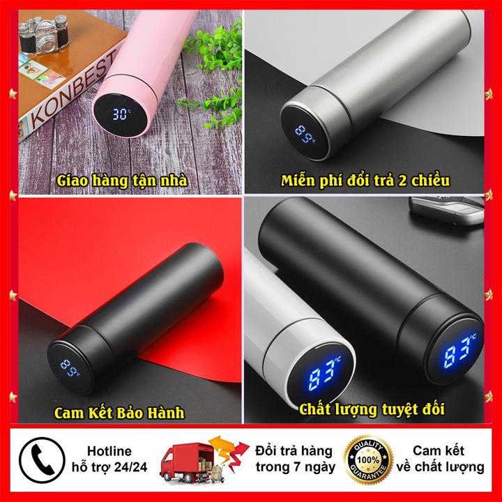 Bình Giữ Nhiệt Có Đồng Hồ Hiển Thị Nhiệt Độ Chất Liệu Inox Cao Cấp