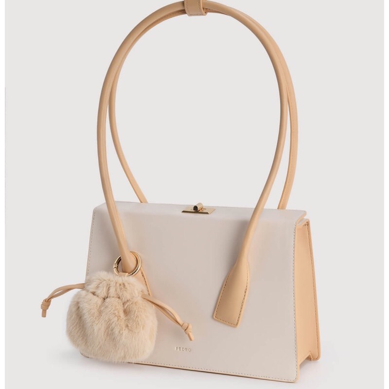 Túi xách nữ kẹp nách kèm túi nải nhỏ double handle turn lock bag